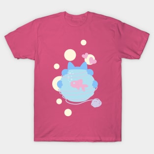 Pastel Wool Web - Cat and a Fish T-Shirt